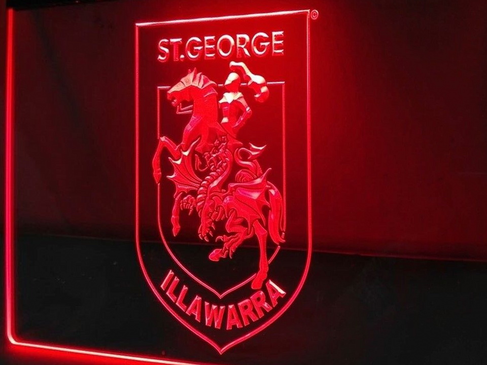 St George Dragons LED Neon Flag Sign Large NRL
